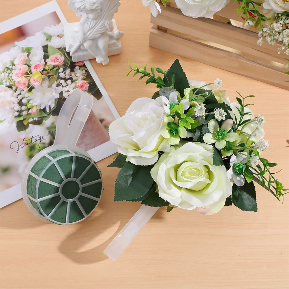 

3pcs Bouquet Wedding Bridal Floral Handle Rack Flower Arrangement Handle Wedding Bridal Floral Foam Holder Decor