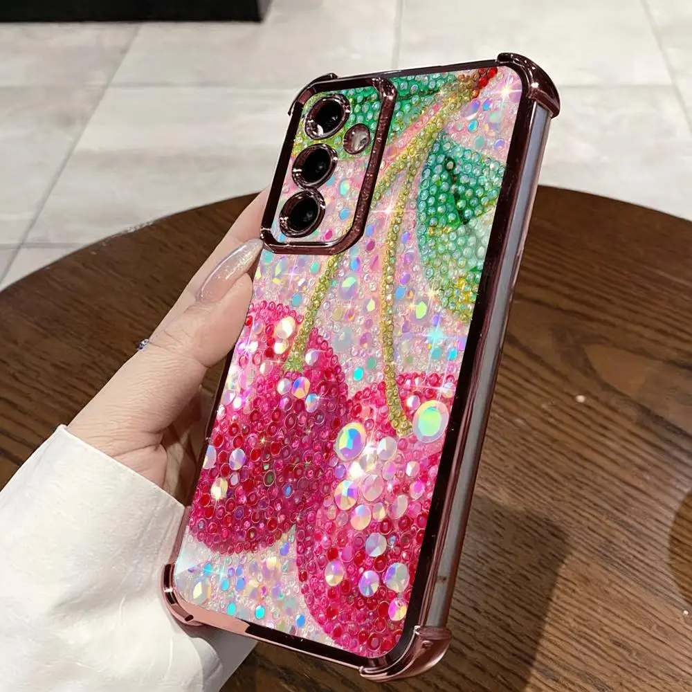 Fruit patterns New PhoneCase Glass PhoneCase for Samsung Galaxy S26 S25 S24 S23 S22 S21 FE,Ultra,Plus Dropresistant Multicolored