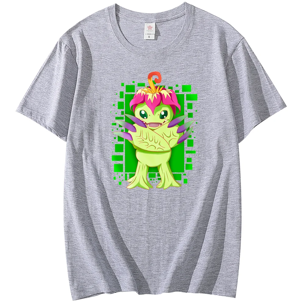 Anime Digimon T-shirt Palmon printed casual sports street male and female student role-playing clothing T-shirt