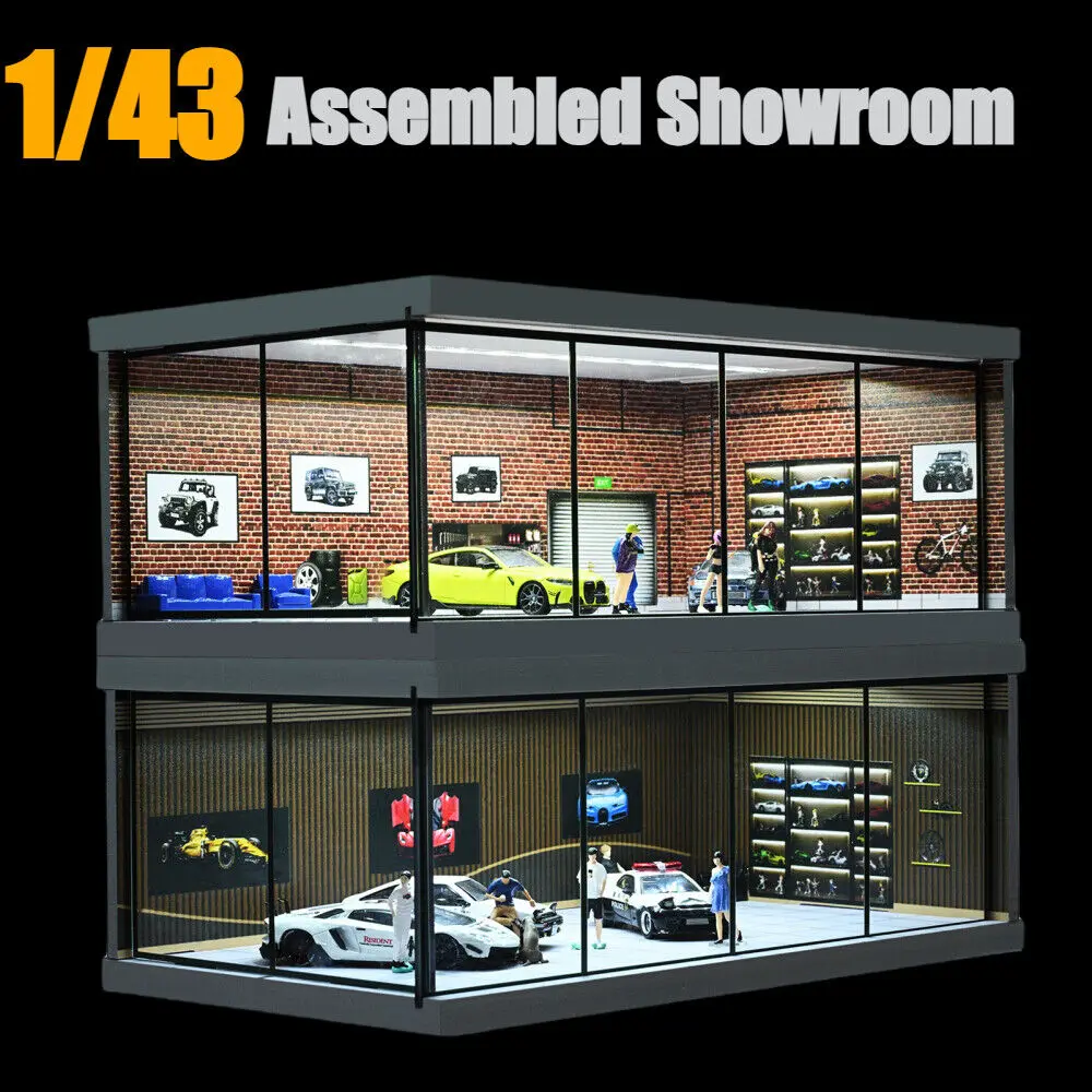 1:43 LED Garage Model Car Display Scene Toy