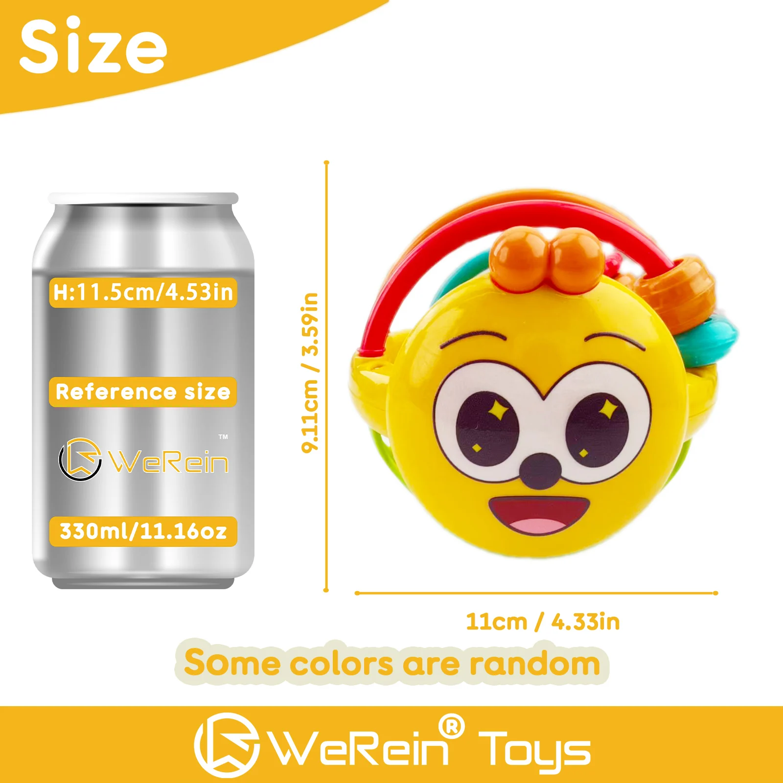 Palla portatile per api in silicone morbido per neonati e bambini piccoli Giocattolo da presa Texture confortevole Giocattolo per lo sviluppo