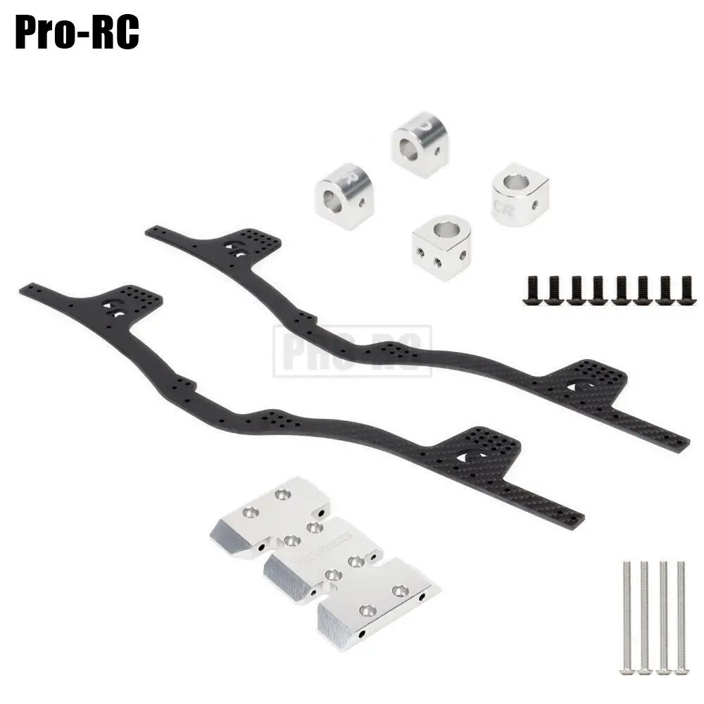 Carbon Fiber Chassis Girder Side Frame & Lower Center Of Gravity Skid Plate For RC Car 1/10 Axial SCX10 I II III TRX4 Parts