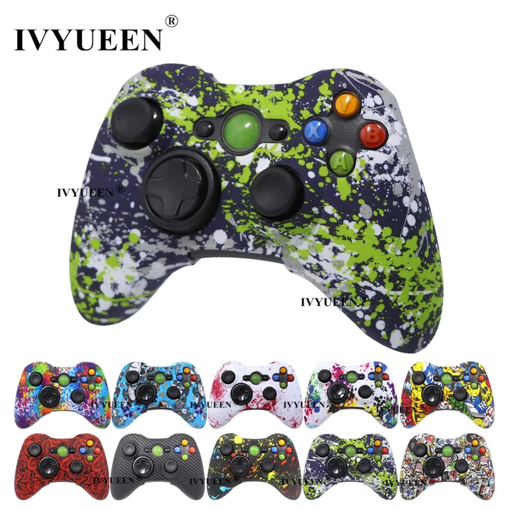 IVYUEEN Water Transfer Printing Protective Skin for Microsoft XBox 360 XBOX360 Wired / Wireless Controller Silicone Case Cover