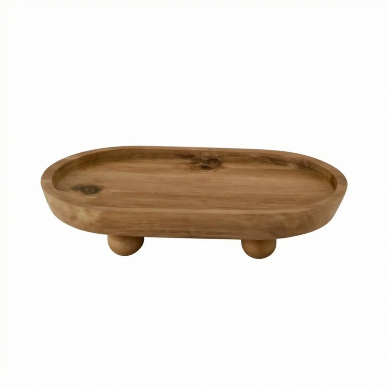 Compact Wood Pedestal Stand | Low-Profile, Wood Riser, for Vanity