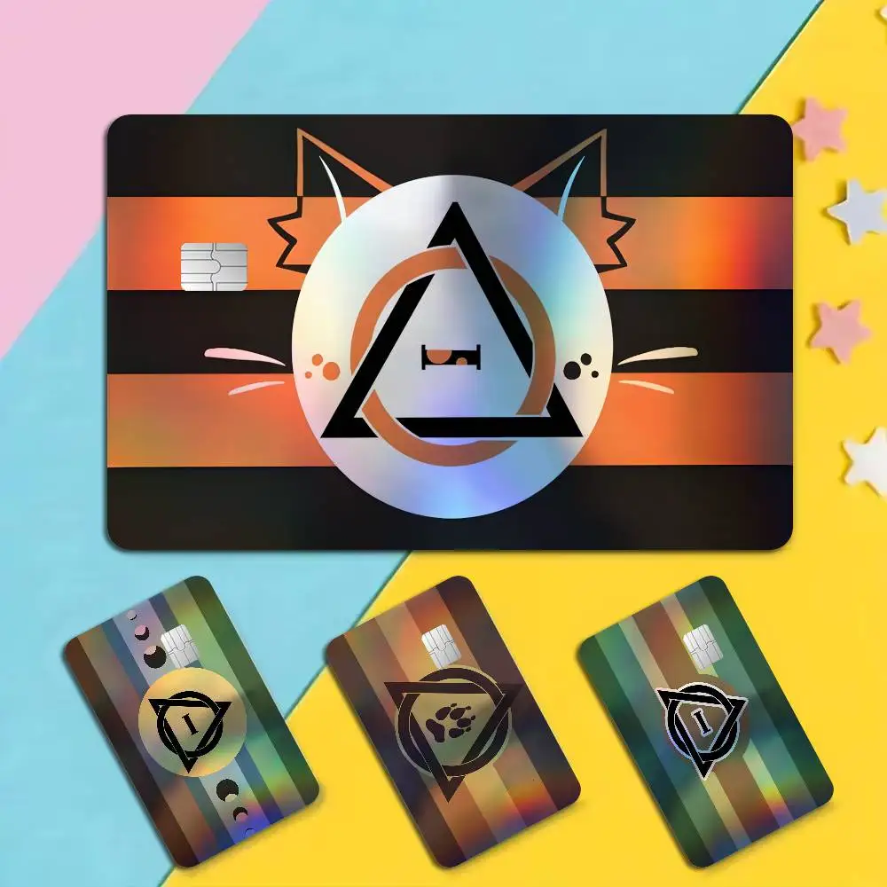 TherianS Delta Logo Laser Glitter Bank Card Stickers Fashion Multi Scene Art Decor Decals
