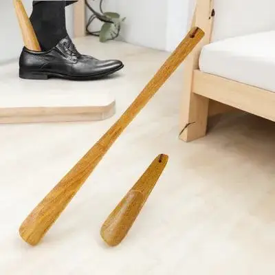 

2Pcs Shoe Horns Wooden Long Short Handle Convenient Shoe Helper for Men Women Elderly Daily Use Short Handle Shoehorn,