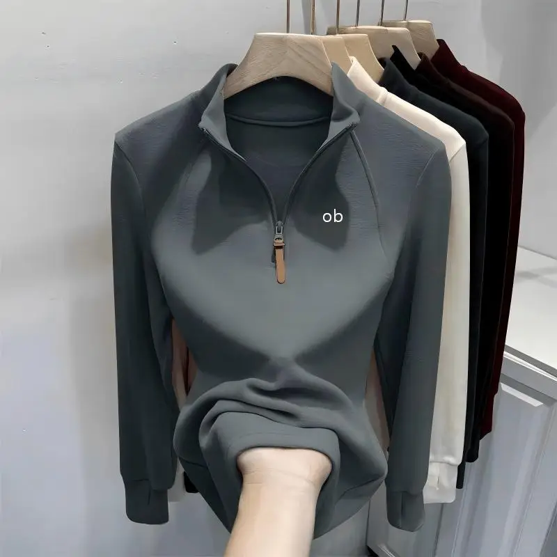 2026 New Half-Neck Half-Zip Long-Sleeved Women's Sweater for Layering or Solo Wearing in Autumn for Fitness  1 image 4