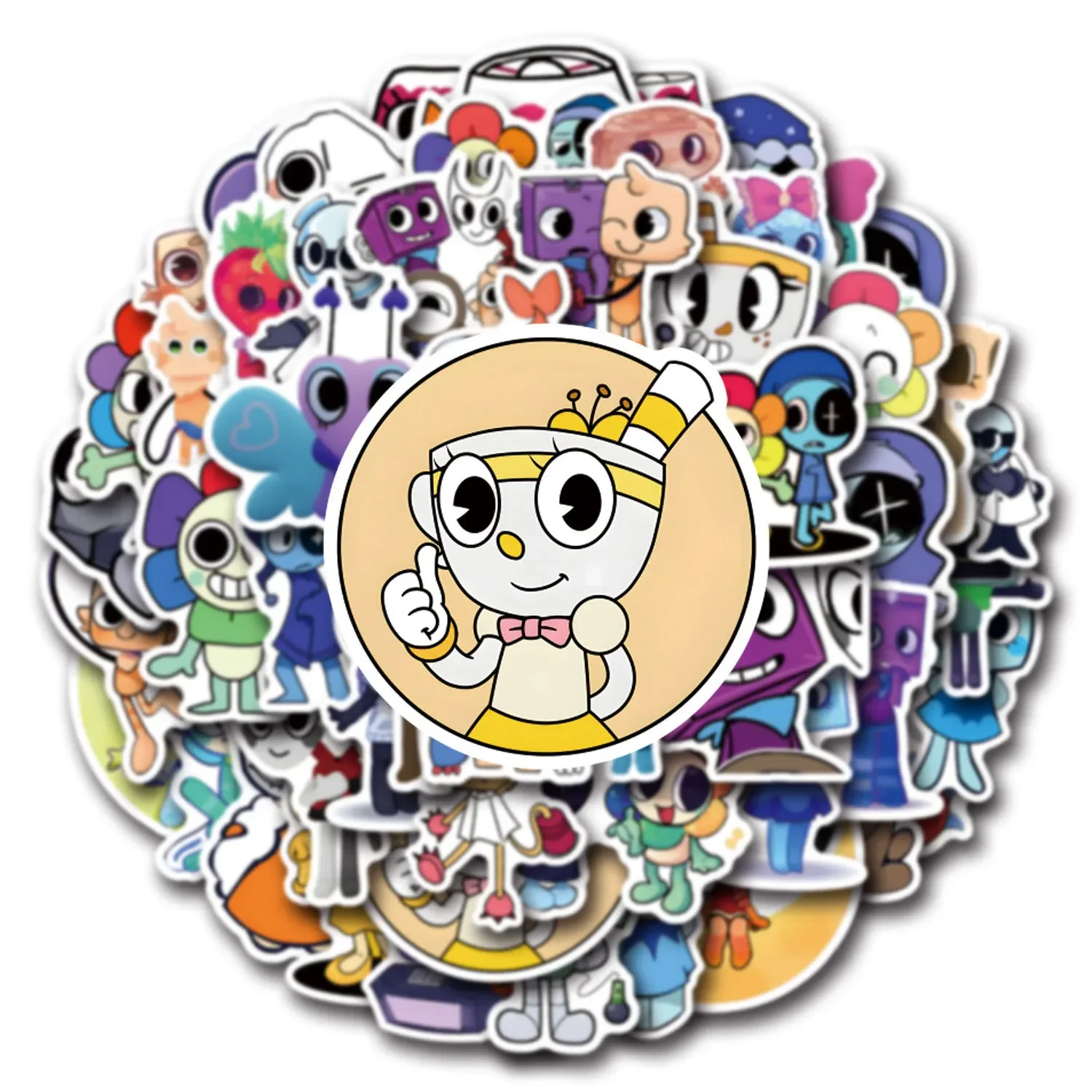 50PCS Dandys World Stickers Cartoon Graffiti Sticker DIY Scrapbook Luggage Laptop Phone Guitar Car Bike Skateboard Decals