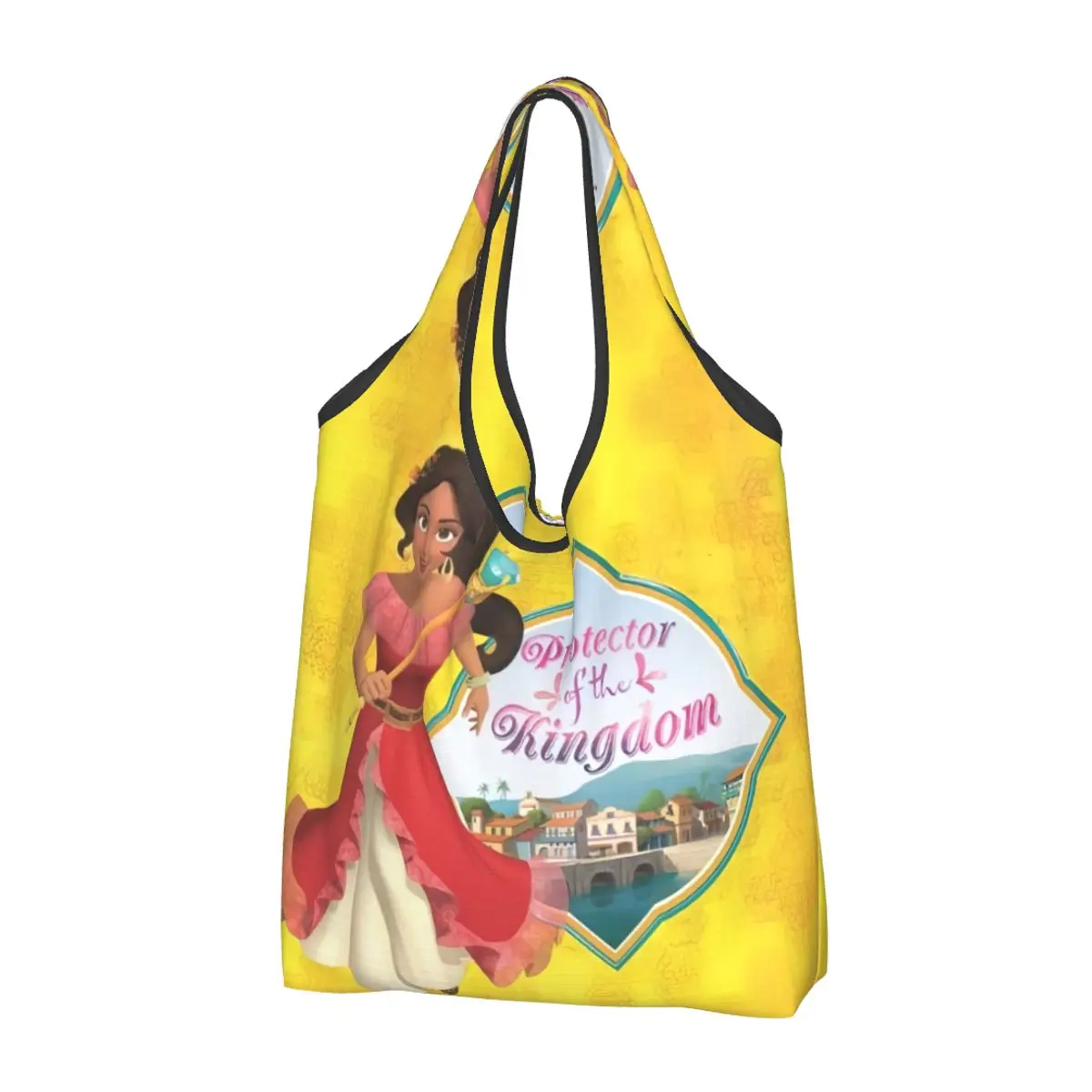 Custom Fashion Printing Disney Elena Of Avalor Adventure Tote Shopping Bag Portable Shoulder Shopper Anime Inspirational Handbag