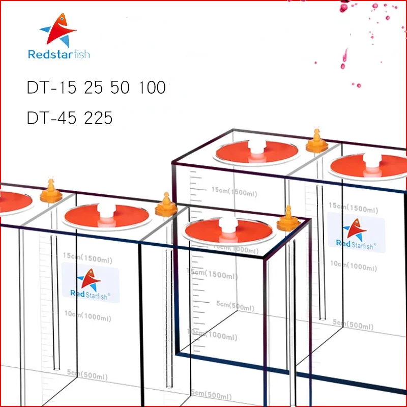 1.5l/2.5l/4.5l/5l/10l estrela do mar vermelha acrílico dosagem bomba escala balde de armazenamento líquido para recipiente reservatório do tanque de aquário