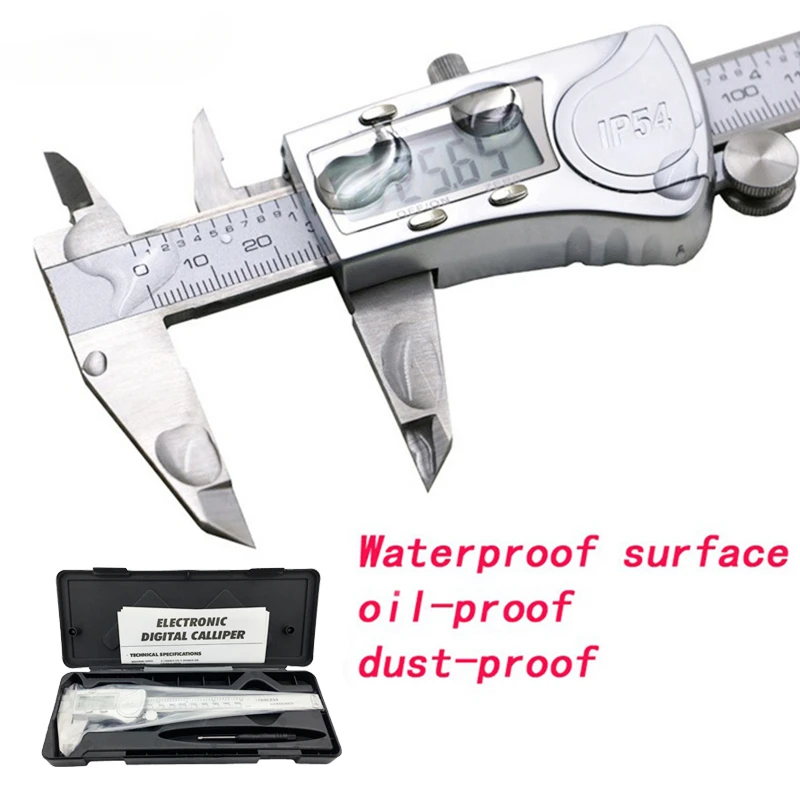 IP54 Digital Waterproof Calibrador Caliper Pachometer in acciaio inossidabile Digital paquimetro strumenti di misurazione misuratore di profondità