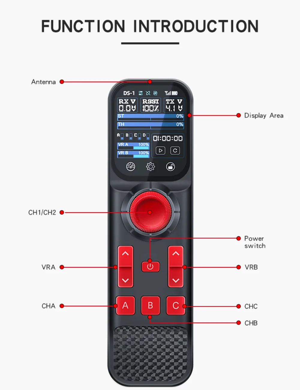 HOTRC DS800 8CH 2.4G RC Boat Touch Screen Remote Controller Transmitter F-08A F-08AT PWM Receiver Voltage/Signal Return Tank Car