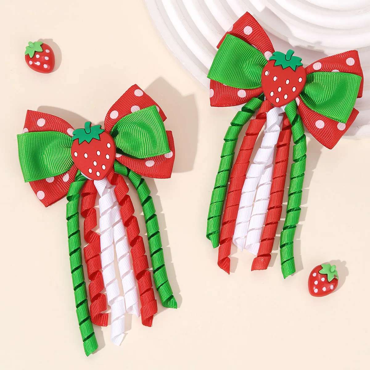 24pc Sparkling Fruit Shaped 3D Hair Clips Strawberry Cherry Design Girls Toddler Girl Hairpins Christmas Hair Accessory Headwear