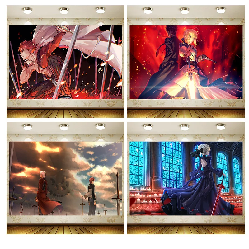 

Fate stay night theme Birthday Party Cartoon Saber Emiya Shirou Decoration Background Photography backdrop