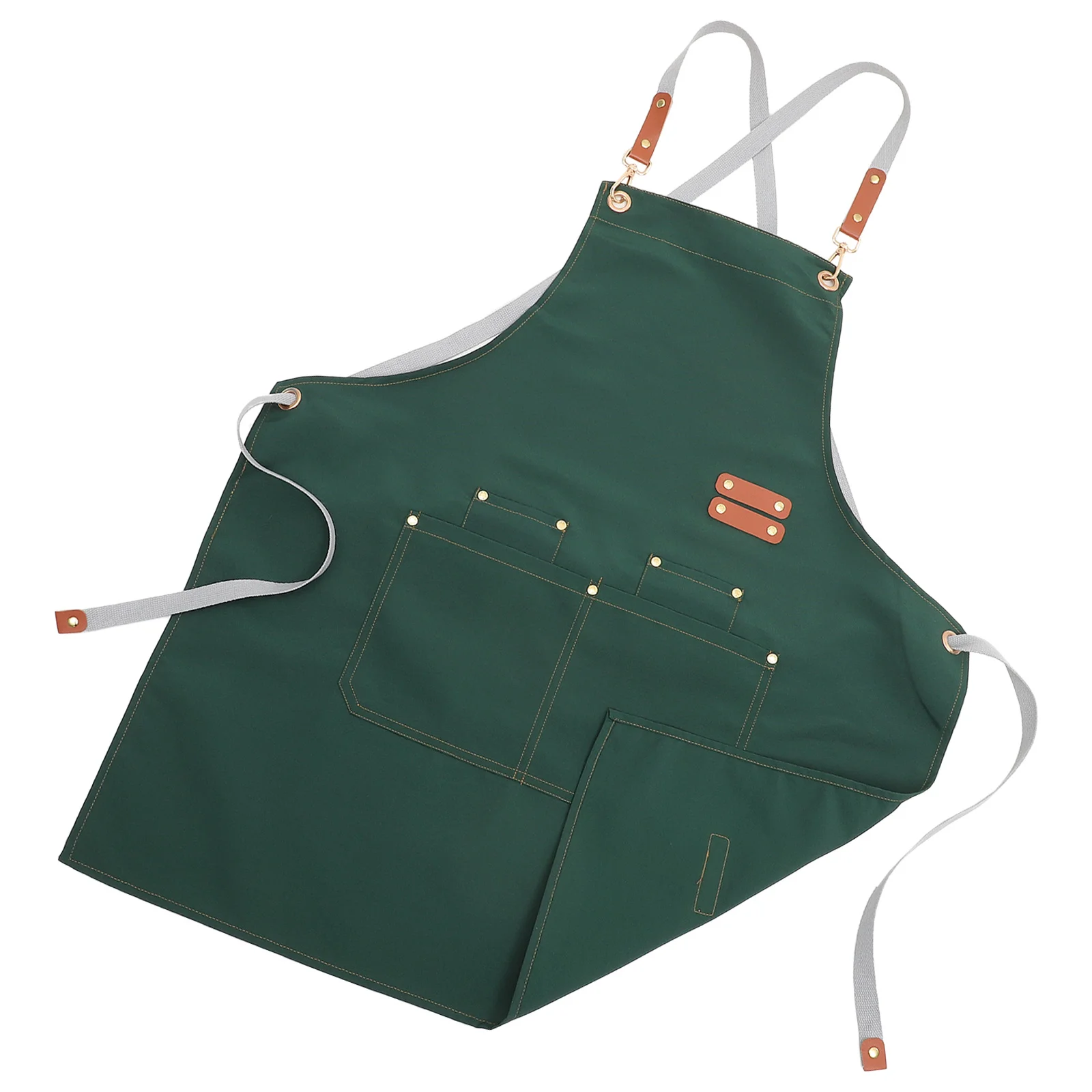 

1pc Waterproof Canvas Apron Oil Proof Kitchen Baking Grilling Apron With Pockets Multi-Functional Reusable Workwear For Men