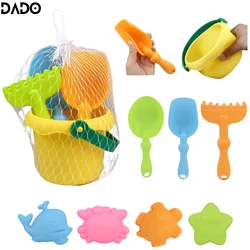 Silicone Beach Toys Sand Castle Molds Accessories for Kids Boys Travel Shovel Bucket Set Baby Water Play Toddler Outdoor Sandbox