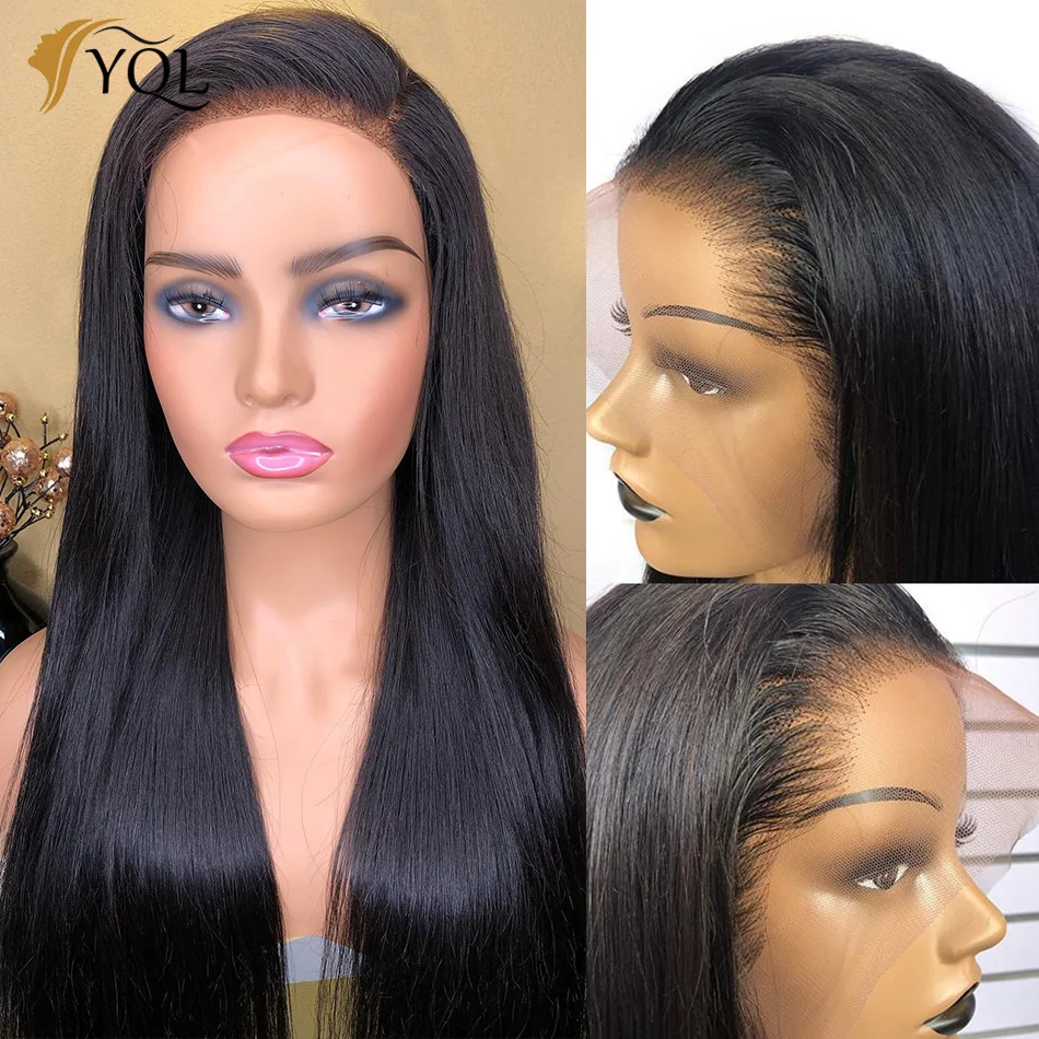 250 Density 13x4 Straight Lace Frontal Wigs Human Hair Lace Frontal Wig Brazilian Remy 4x4 Transparent Lace Closure Wig For Wome