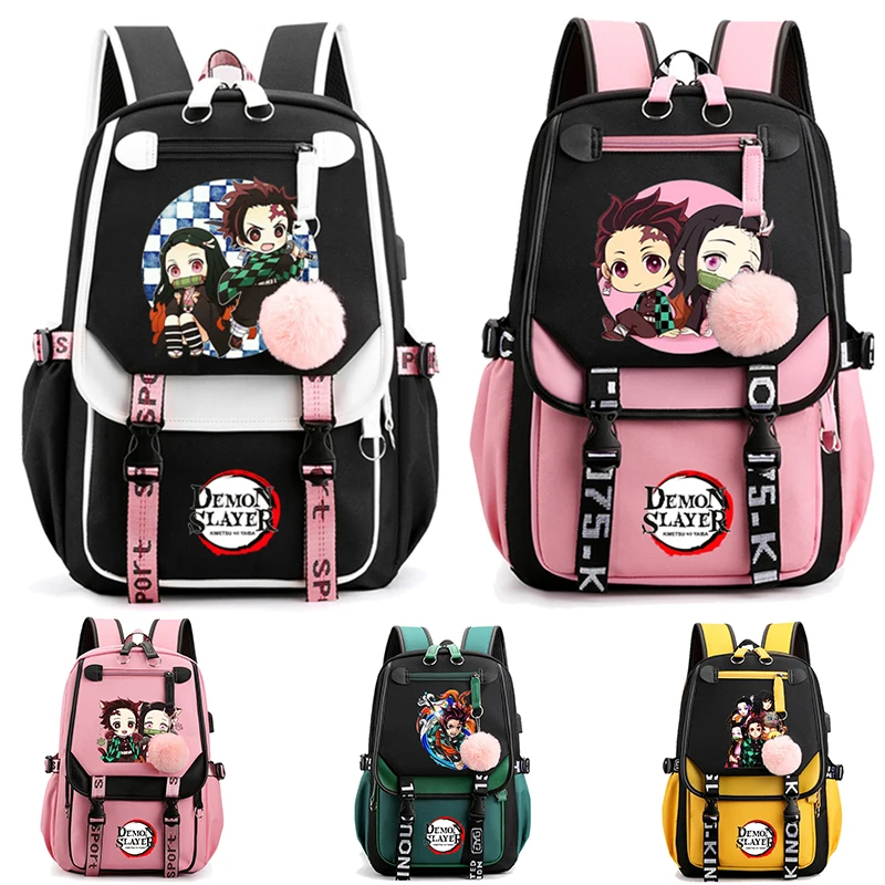 

Demon Slayer Backpack Teenager Student Back To School Backpack Women Rucksack Children Girl Boy Anime Cartoon Rucksack Mochila