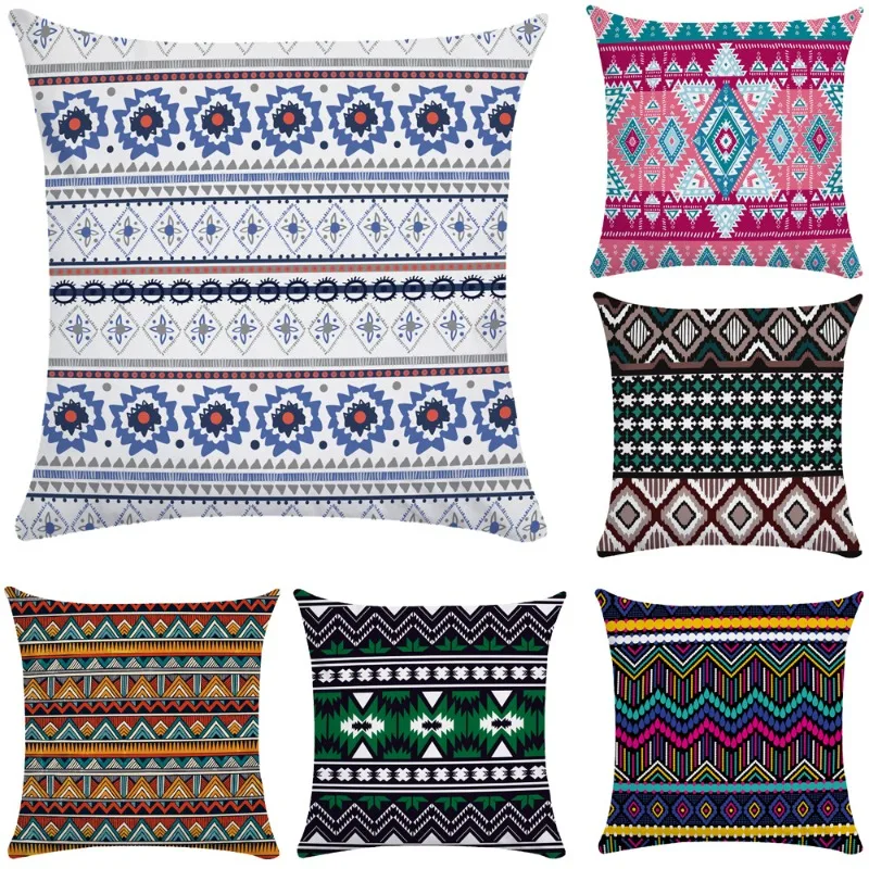 

Ethnic Style Series Pillow Cushion Cover Bohemian Style Homestay Sofa Car Office Pillowcase 40*40cm/45*45cm/50*50cm