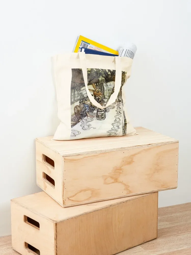 Alice at the Tea Party - Arthur Rackham Tote Bag Portable shopping bag handbag sacs de shopping tote bag