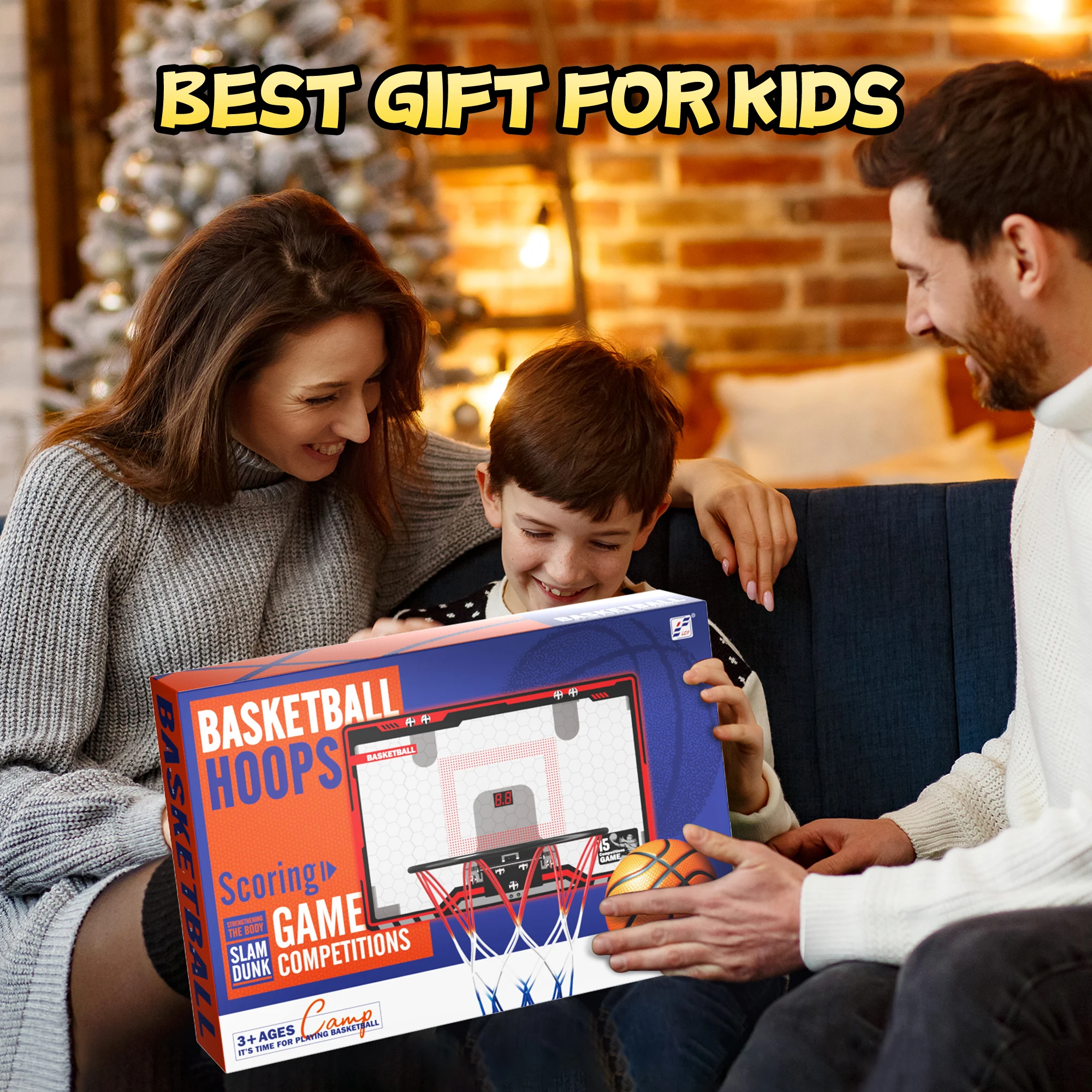 Mini basketbalring voor kinderen, basketbalring boven de deur met scorebord, sportspeelgoedcadeaus voor jongens van 4, 5, 6, 7, 8, 9, 10 jaar oud