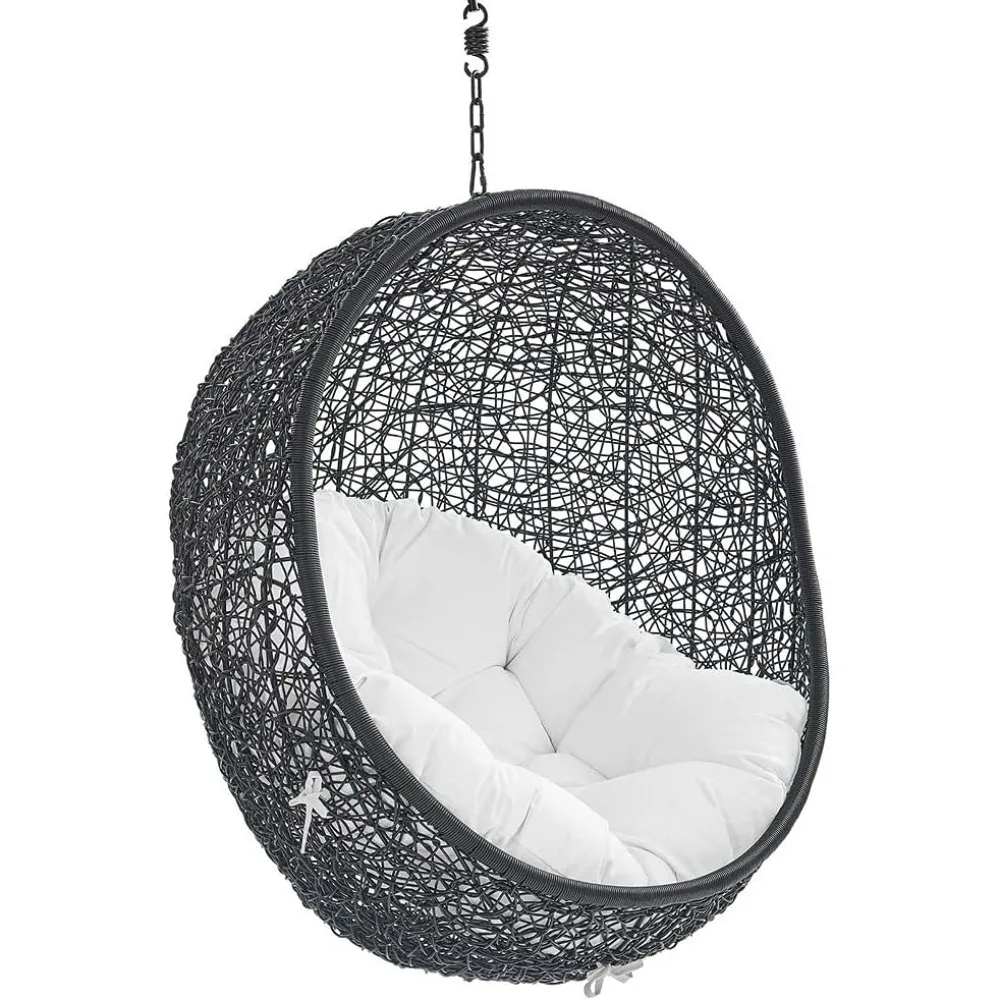 

Swing Outdoor Patio Lounge Chair Without Stand, Black White, 43.5 X 40 X 125.5