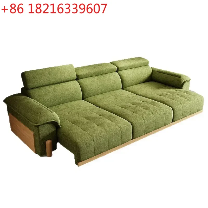 YAO Multifunctional Flocking Cotton Linen Fabric Tatami Bed Modern Simple Master Bedroom Intelligent Massage Projector Double Be