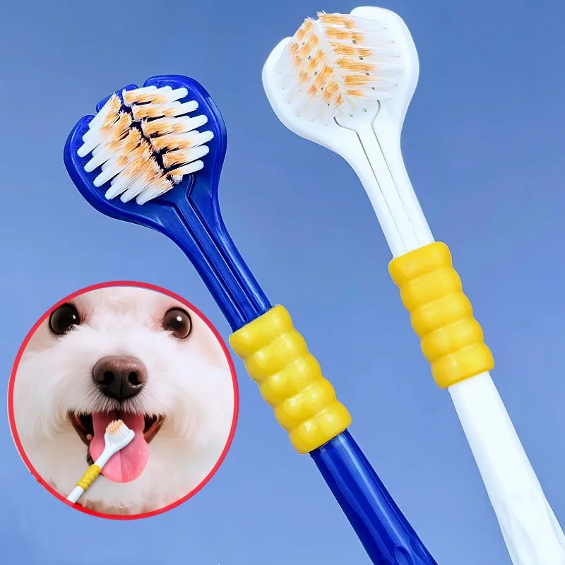

Dog Toothbrush Three-head Pet Toothbrush Oral Care Dog Teeth Cleaning Soft Hair Cat Toothbrushes Dogs Toothbrushes Pet Products