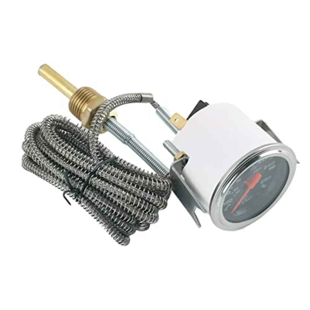 Indicador mecánico de temperatura del agua de 12V y 52MM con rosca de sensor NPT de 1/2, de 40 a 120 grados Celsius, de 100 a 250 grados Fahrenheit para automóviles