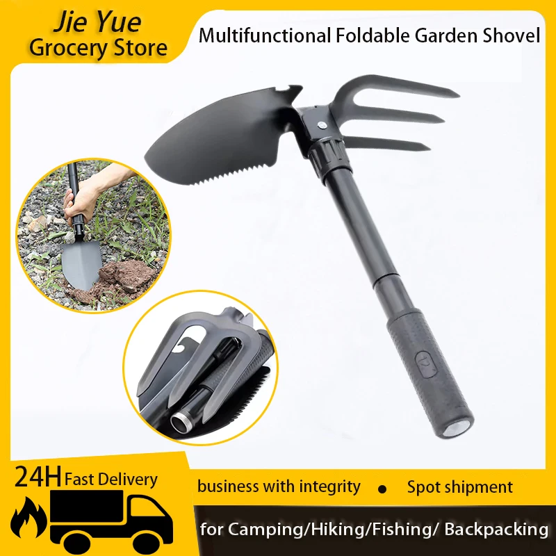 Multifunctional Foldable Garden Shovel Camping Shovel Military Style Entrenching Tool for Camping/Hiking/Fishing/ Backpacking