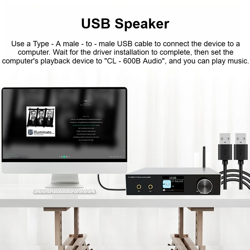 

CL-600B HiFi Wireless Bluetooth HDMI Multi-room Amplifier WiFi Audio Amplifier
