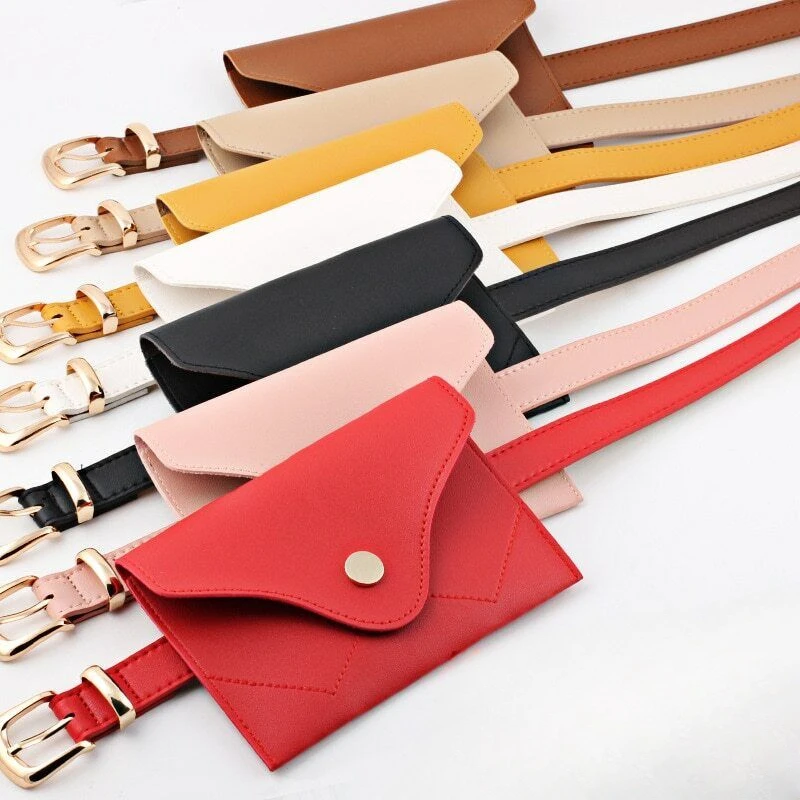 

Pure Color PU Leather Pack Women Belt Bag Waist Bag Fashion Wallet Gifts Fanny