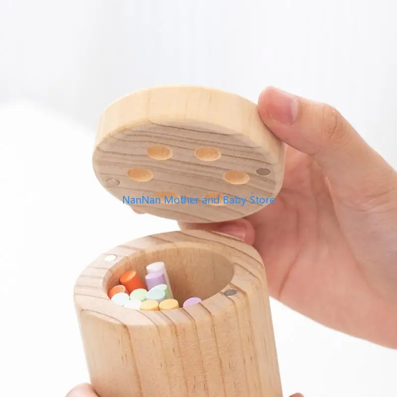 Crianças bastões pilhas quebra -cabeça com blocos construção cores