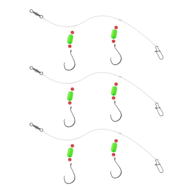 

3pack Compacts Travel Friendly Saltwater Fishing Rigs Corrosions Proof Line Quickly Change Clip for Sea Lake Use