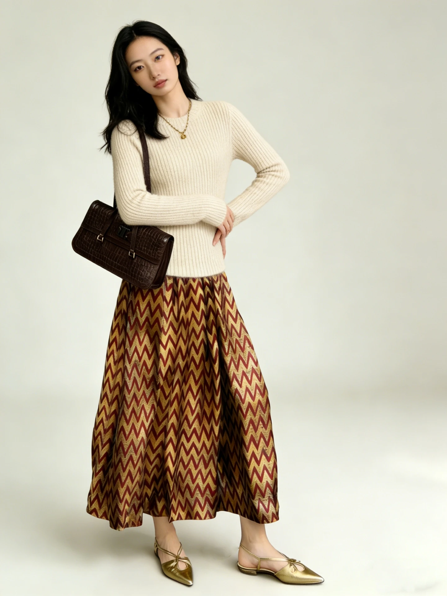 

DesiGar Американская ретро-юбка-полусолнце коричневого цвета, дизайнерская модель, малая и большая версии, юбка-солнце, новинка