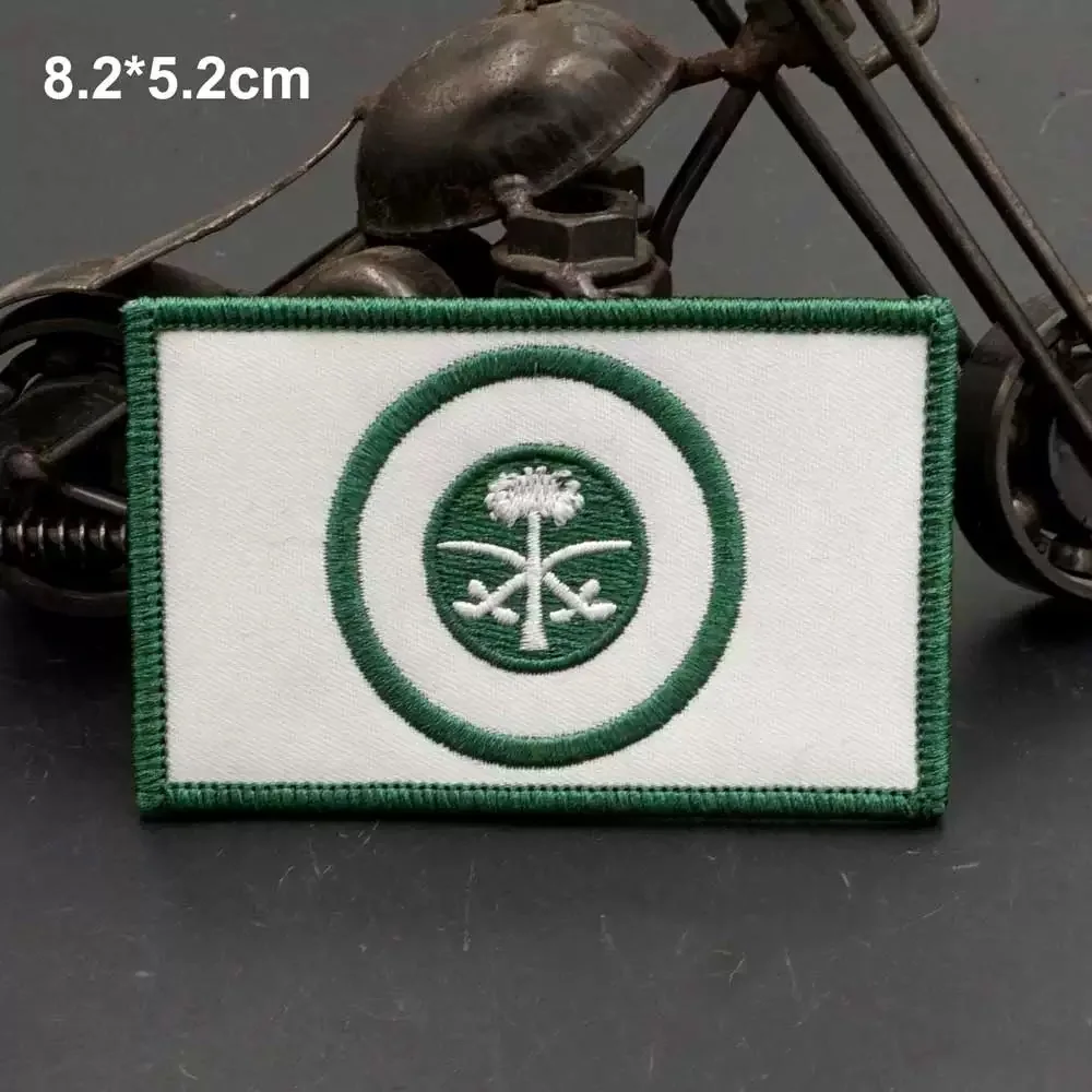 Saudi Arabian Flag Embroidered Tactical Patches Hook and Loop Patch on Cloth Military Morale Badge Backpack Stickers Accessories