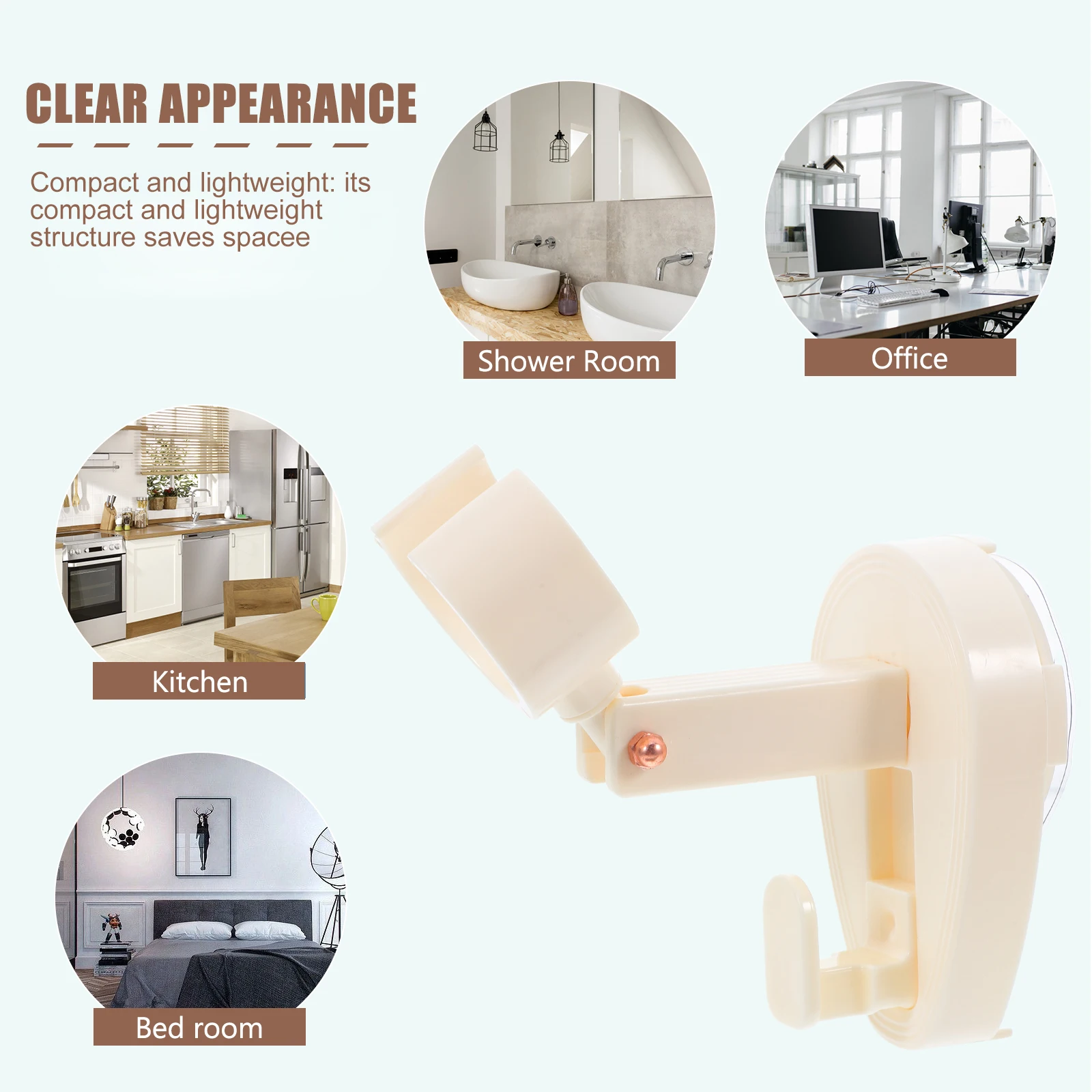 

Hair Dryer Holder Wall Mount Foldable Stand Universal Accessory Organizer Cable Management Storage Solution Beige Color Without