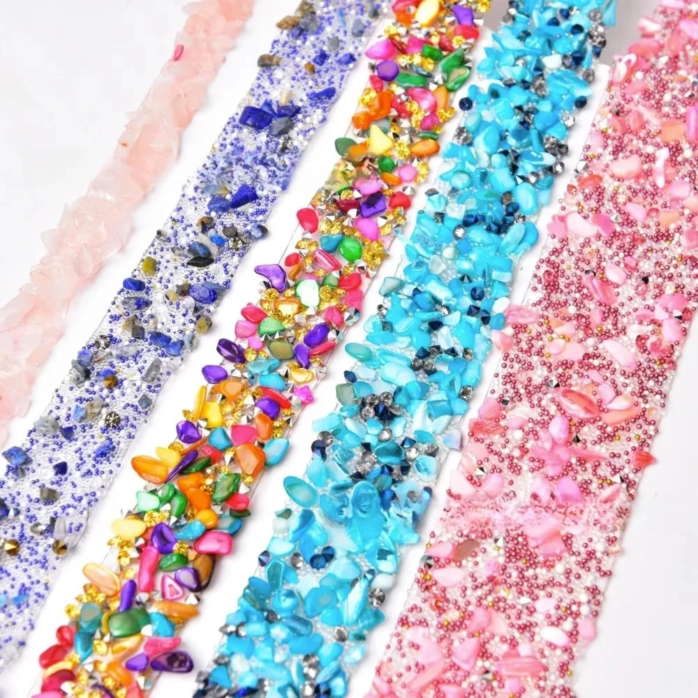 Colored Resin Crushed Stone Diamond Strip Self Adhesive Drill Tape Collective Accessory Ripple Latin Hair Ornament Drill Stick