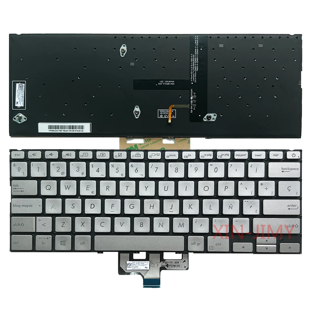 Imagem -03 - Teclado Retroiluminado para Asus Zenbook 14 Ux433f Ux433fa Ux433fc Ux433fn Ux433fl Ux433fq Ux433fac Ux4300 Ux4300f Espanhol