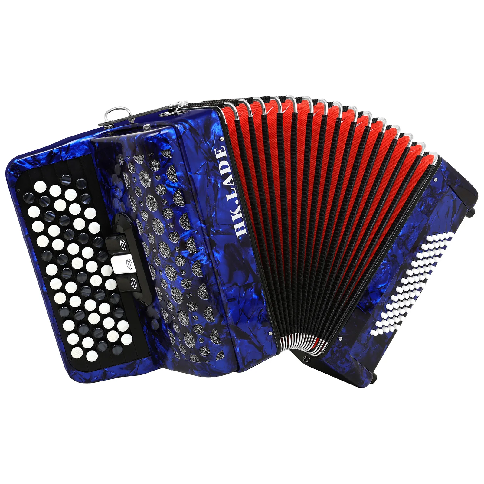 HK-LADE Bayan Accordion 62-Key 60-Bass Button Professional Accordion With 3-Register Switches Anti-Slip Buttons Goatskin Bellows