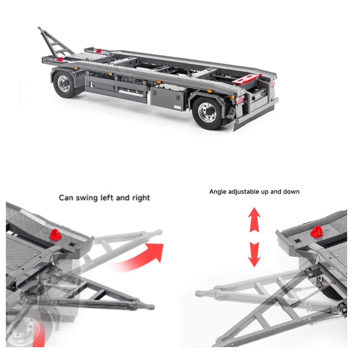 

LESU 1/14 Roro Full Trailer for RC Tractor Dumper Remote Control Construction Vehicle Engineering Model Toy