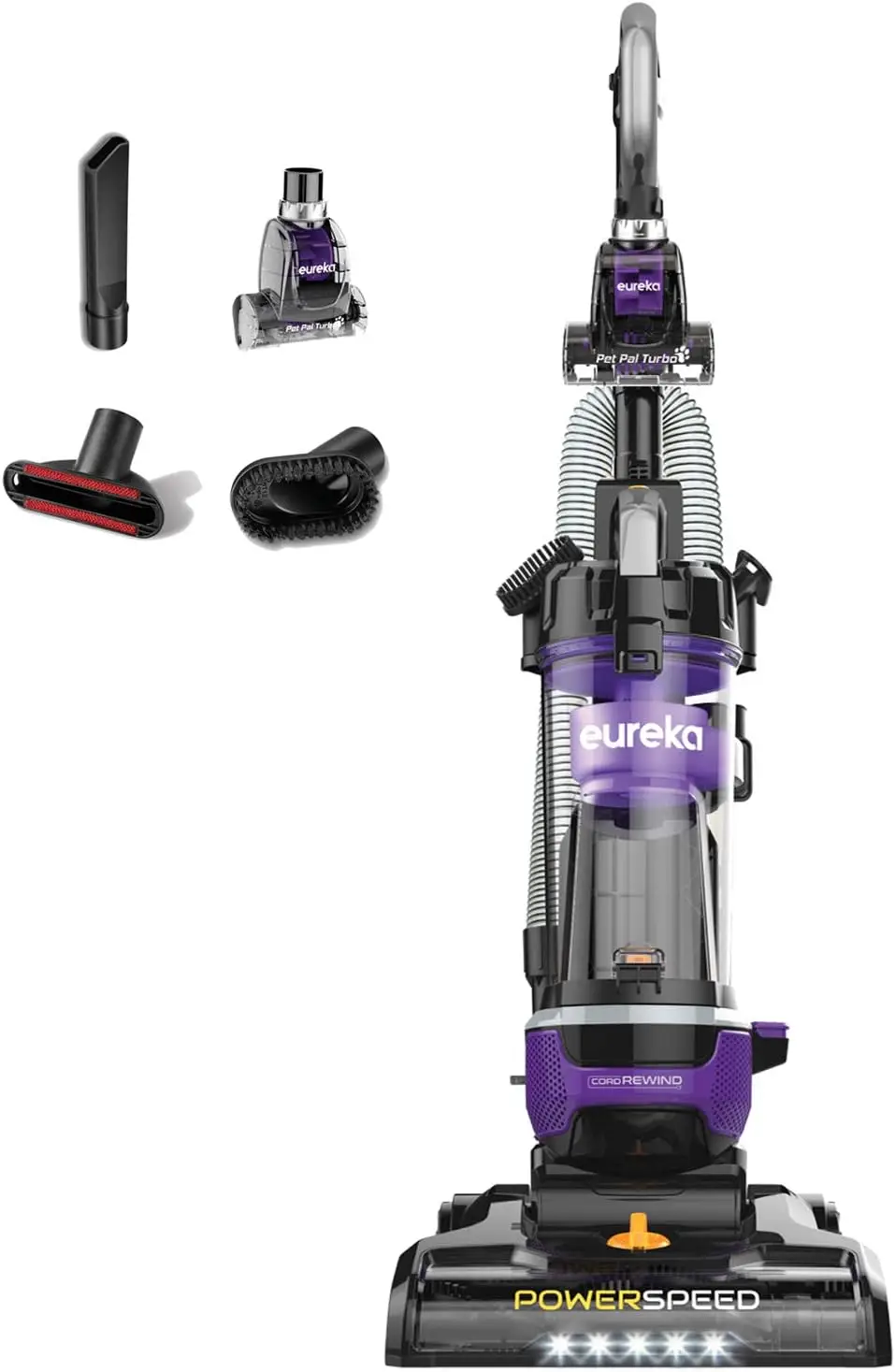 

Powerful Lightweight Upright Vacuum Carpet and Floor, PowerSpeed NEU202 with Automatic Cord Rewind, Purple