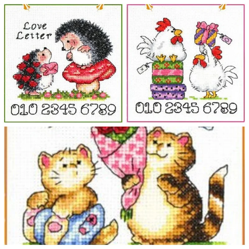 023 Homefun Cross Stitch Kit Package Greeting Needlework Counted Kits New Style Kits Embroidery On Sale Stich Set Hobby Cartoon