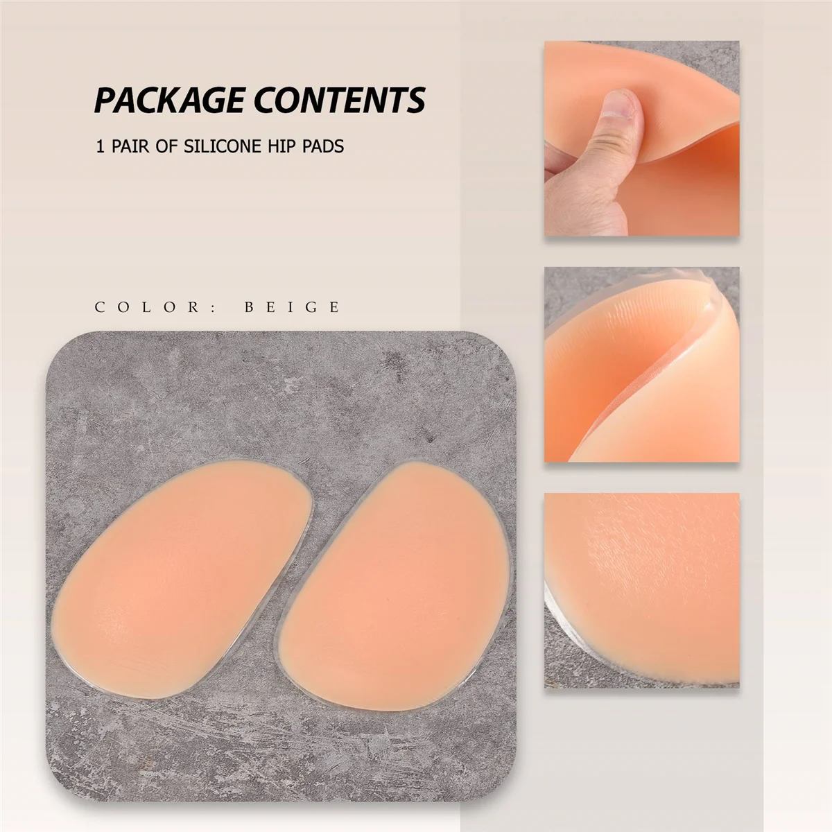 Women Sexy beige Silicone Hip Up Pads Butt Enhancer Booster