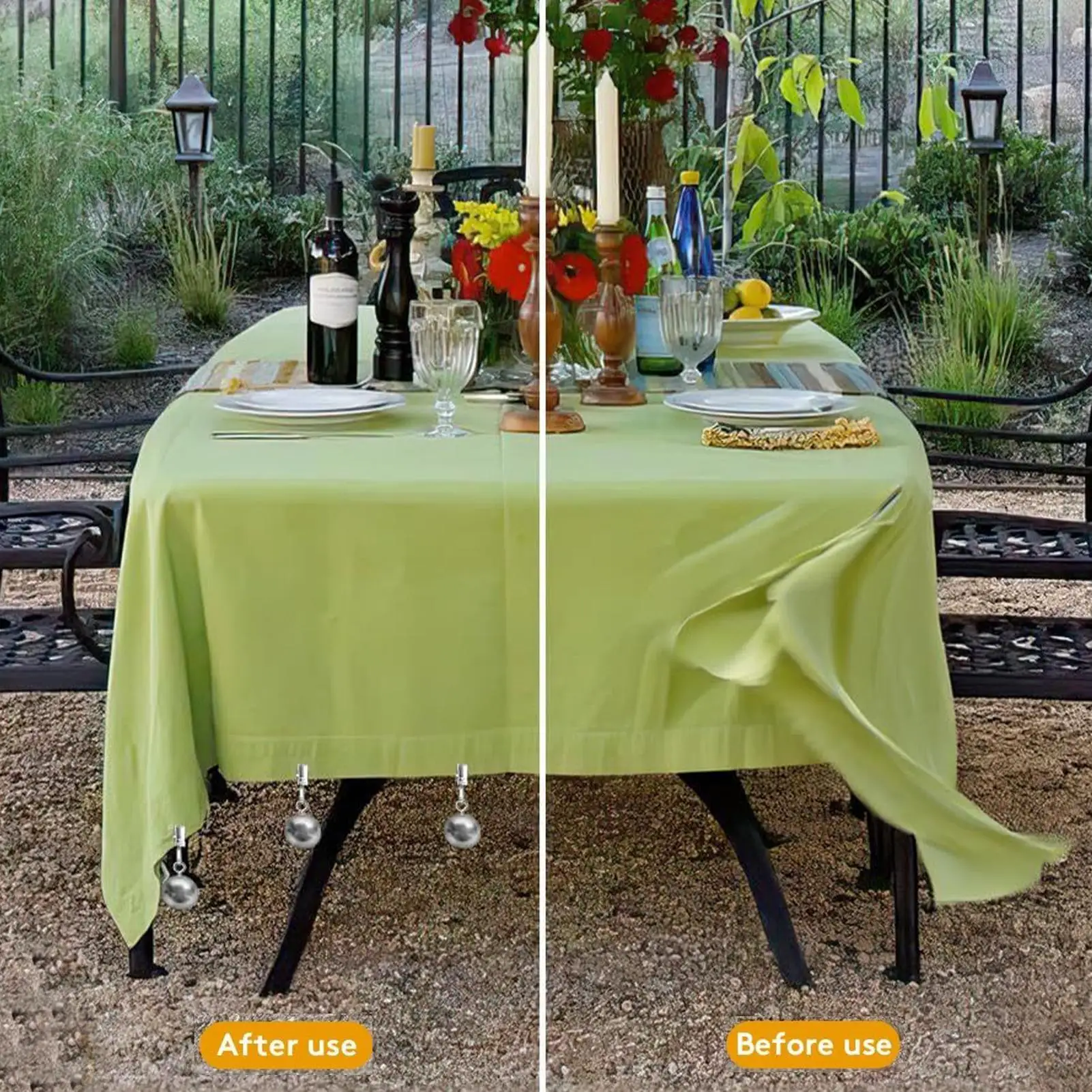 Poids de nappe 12 pièces, support en acier inoxydable avec pince pour pique-nique en plein air, fête, salle à manger, cuisine, Patio, Camping