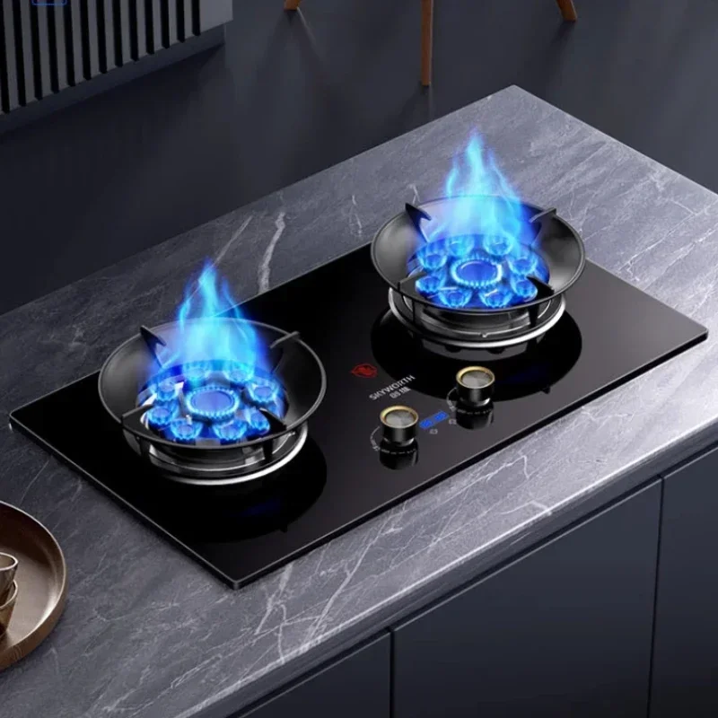 Household built-in gas double stove fierce fire liquefied gas natural gas stove cooktop