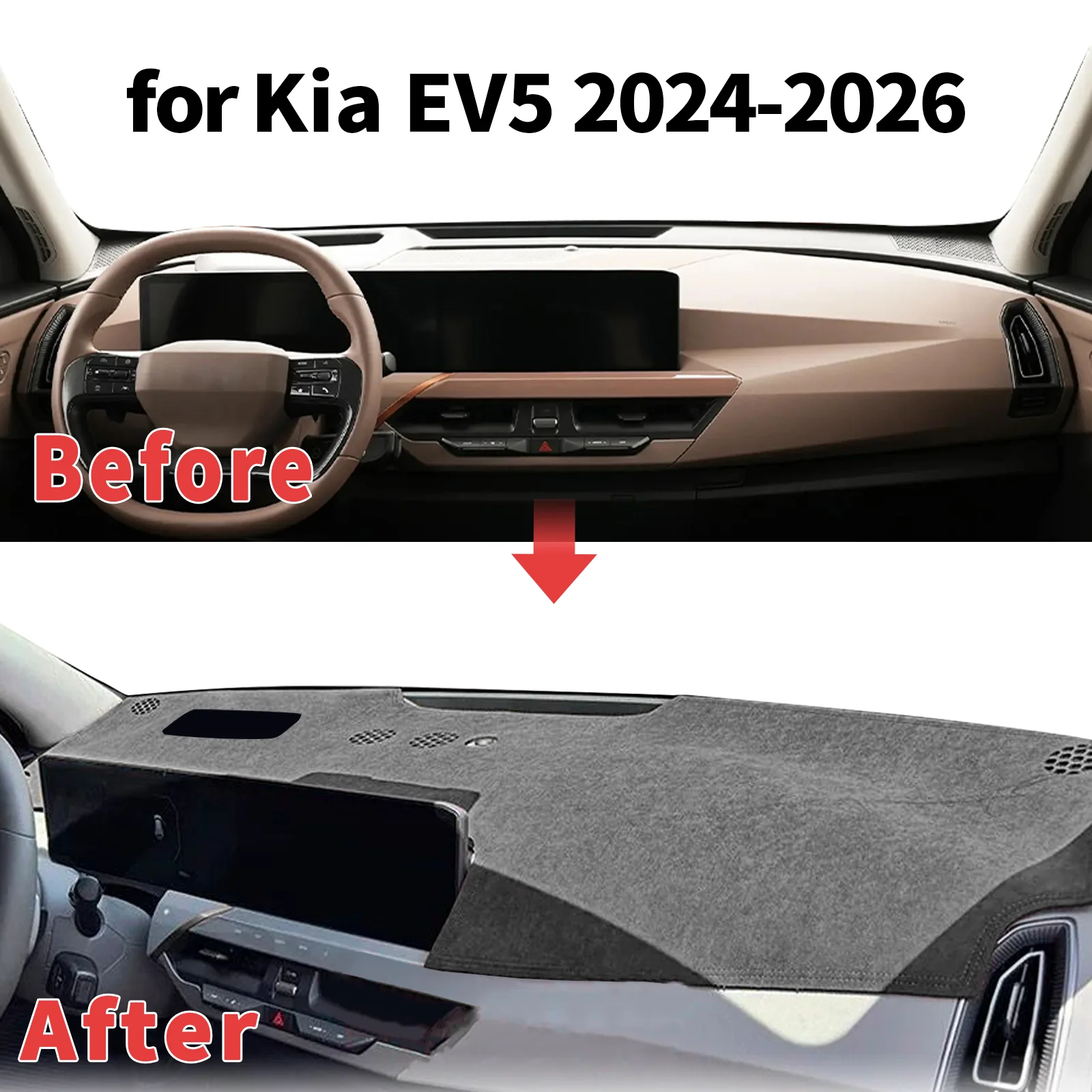 

fit for Kia EV5 2024 2025 2026 Dashboard Cover Sun Shade Protector Dashmat Anti-Glare UV Block Carpet Mat Automotive Dash Mat
