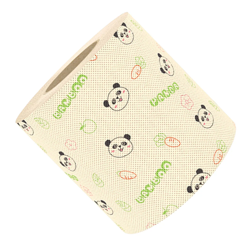 

Roll Toilet Paper Novelty Fancy Napkins Tissue Bathroom Bamboo Pulp Printed Decorations Towel