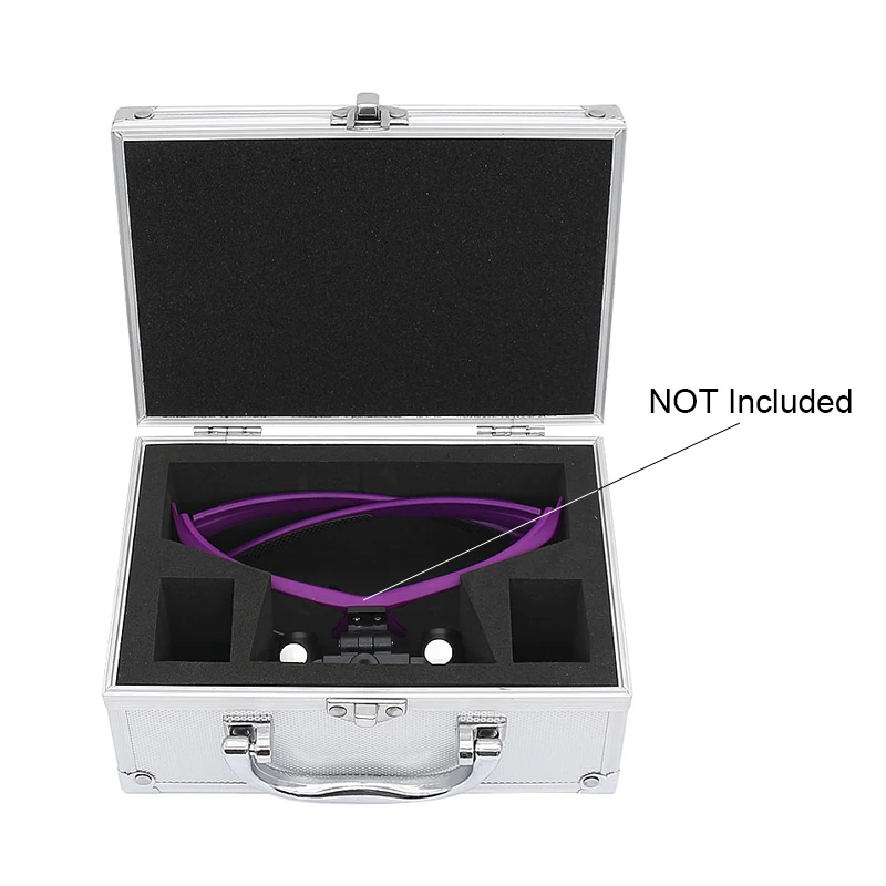 Aluminium Alloy Box Silver Color Suitcase for Glasses Dentist Surgical Loupe Eyeglasses Dental Binocular Magnifier with Lock