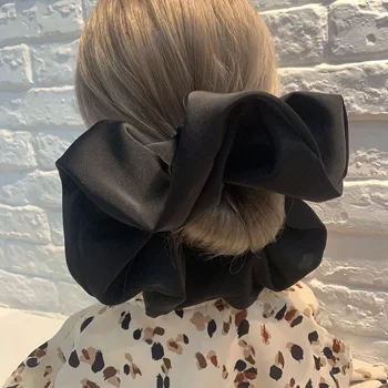 Nieuwe Mode Vlek Zijde Oversize Scrunchies voor Vrouwen Meisjes Effen Kleur Haar Touw Elastische Haarband Haar Tie Haaraccessoires